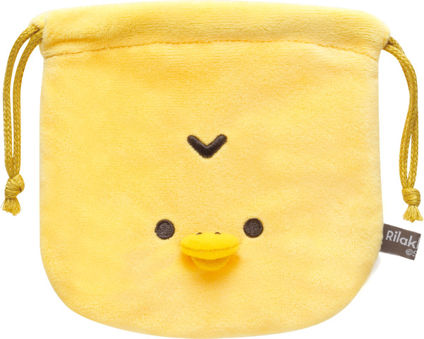 「リラックマ『BASIC RILAKKUMA Flower』ぬいぐるみ巾着コレクション キイロイトリ」（C）2025 SAN-X CO., LTD. ALL RIGHTS RESERVED.