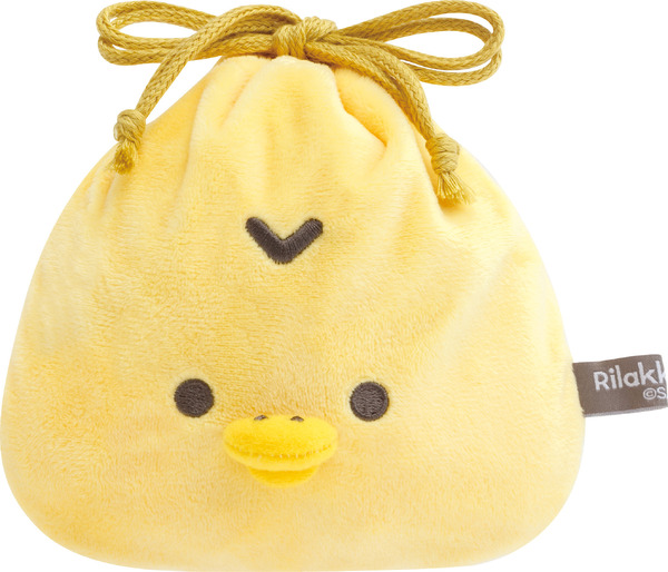 「リラックマ『BASIC RILAKKUMA Flower』ぬいぐるみ巾着コレクション キイロイトリ」（C）2025 SAN-X CO., LTD. ALL RIGHTS RESERVED.