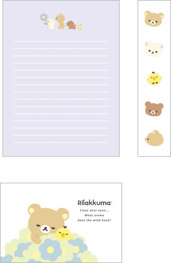 「リラックマ『BASIC RILAKKUMA Flower』レターセット」（C）2025 SAN-X CO., LTD. ALL RIGHTS RESERVED.