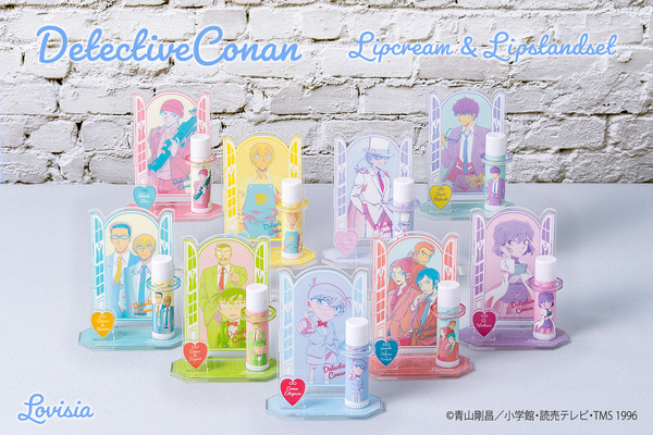 『Lovisia 名探偵コナンリップクリーム＆リップスタンド セット』各1,870円（税込）