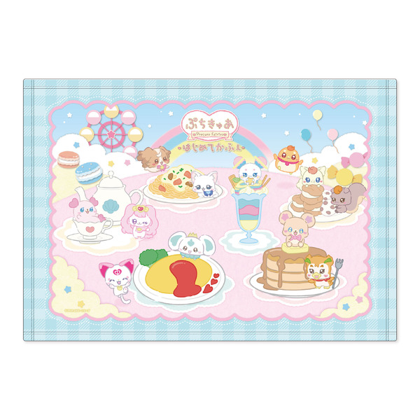 「ぷちきゅあはじめてかふぇ」のオリジナルグッズ「ブランケット」（C）ぷちきゅあぱーとなーず