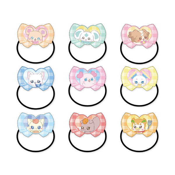 「ぷちきゅあはじめてかふぇ」のオリジナルグッズ「カラフルアクリルヘアゴム」（C）ぷちきゅあぱーとなーず