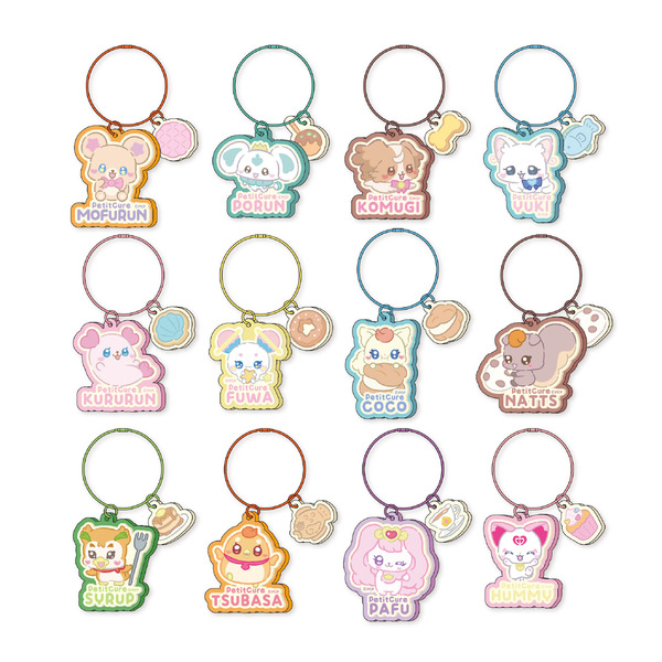 「ぷちきゅあはじめてかふぇ」のオリジナルグッズ「カラフルアクリルリングチャーム」（C）ぷちきゅあぱーとなーず