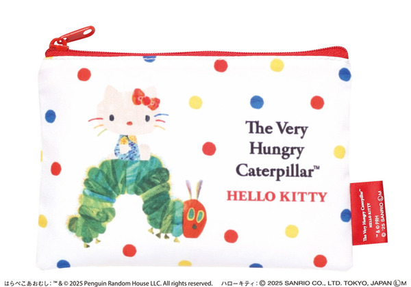 「はらぺこあおむし×ハローキティ バラエティーコレクション」カプセルトイが登場。「スクエアポーチM」（TM）＆（C）2025 Penguin Random House LLC. All rights reserved.（C）2025 SANRIO CO., LTD. APPROVAL NO. L660339