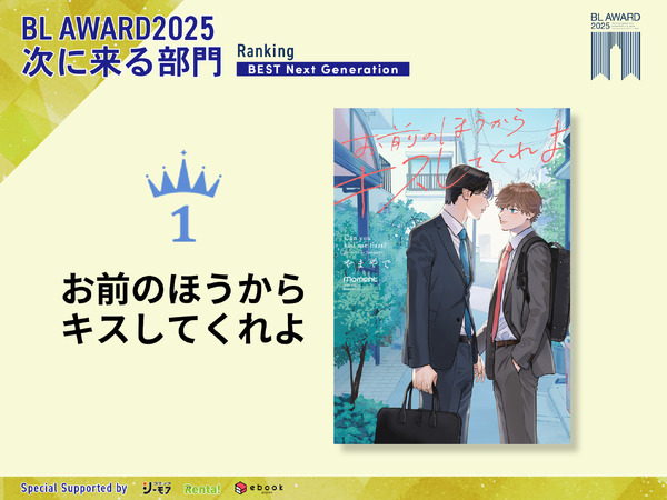 次に来る部門1位『お前のほうからキスしてくれよ』やまやで