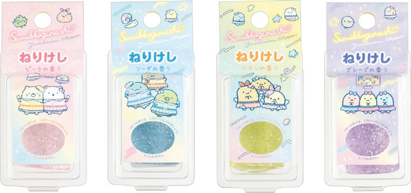サンエックス「すみっコぐらし ねりけし（夢みるしっぽず・ピーチ、ソーダ、レモン、グレープの香り）」（C）2025 SAN-X CO., LTD. ALL RIGHTS RESERVED.