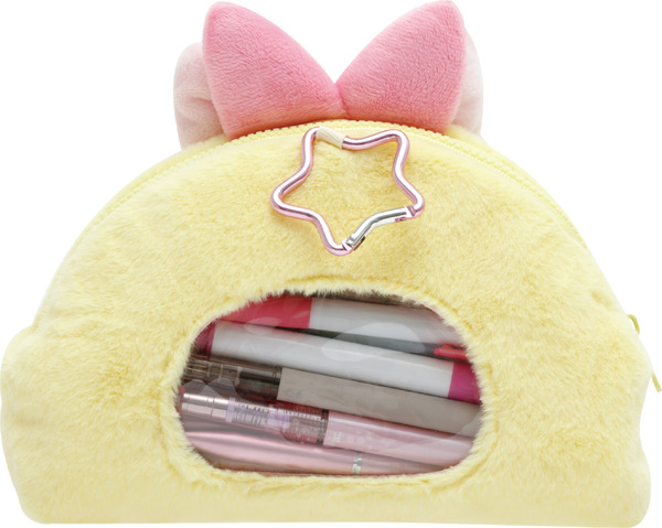 サンエックス「すみっコぐらし 窓付ぬいぐるみペンポーチ（夢みるしっぽず・えびてんのしっぽ）」使用例（C）2025 SAN-X CO., LTD. ALL RIGHTS RESERVED.