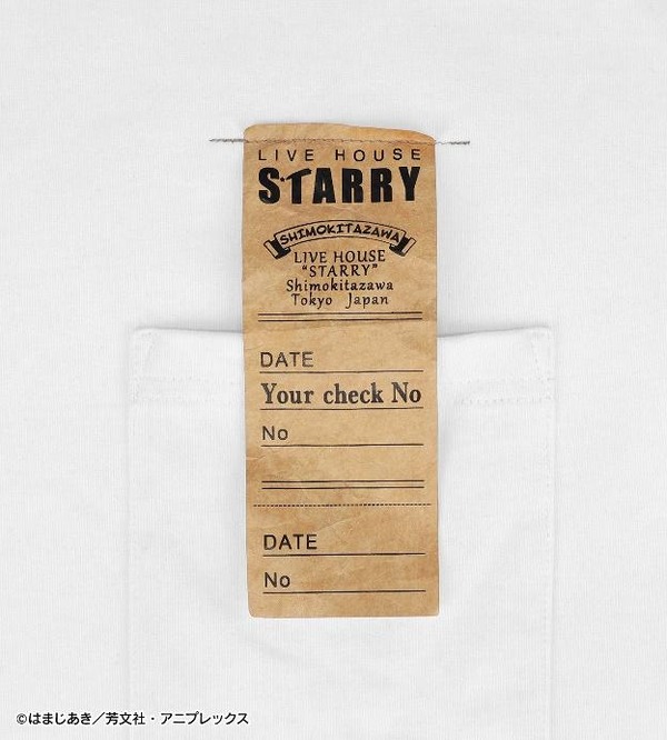 TVアニメ『ぼっち・ざ・ろっく！』と「shica-ke」のコラボアイテム登場。「shica-ke STARRYチケット Tシャツ」（C）はまじあき／芳文社・アニプレックス