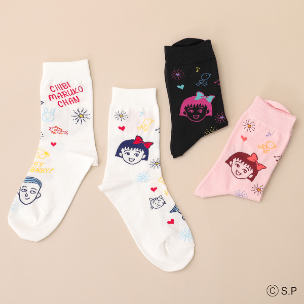 ちびまる子ちゃん ラクガキ総柄ソックス