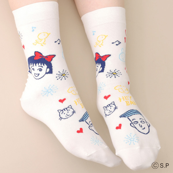 ちびまる子ちゃん ラクガキ総柄ソックス