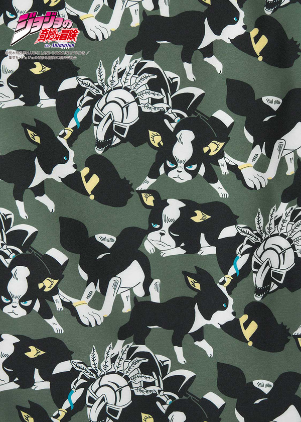 アニメ『ジョジョの奇妙な冒険』シリーズとグラニフがコラボ。「イギー＆ザ・フール パターン｜ルーズフィット半袖シャツ」（C）荒木飛呂彦&LUCKY LAND COMMUNICATIONS／集英社・ジョジョの奇妙な冒険SC製作委員会