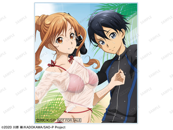 「ソードアート・オンライン POP UP SHOP in AmiAmi vol.II」イベント限定BOX購入特典「描き下ろし キリト＆アスナ ウォーターガンバトルver. アクリルカード」（C）2020 川原 礫/KADOKAWA/SAO-P Project