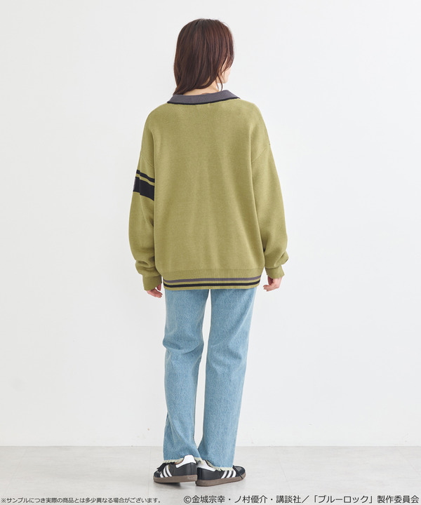 TVアニメ『ブルーロック』× earth music＆ecology Japan Label「ニットカーディガン 潔 世一 モデル＜グリーン＞」