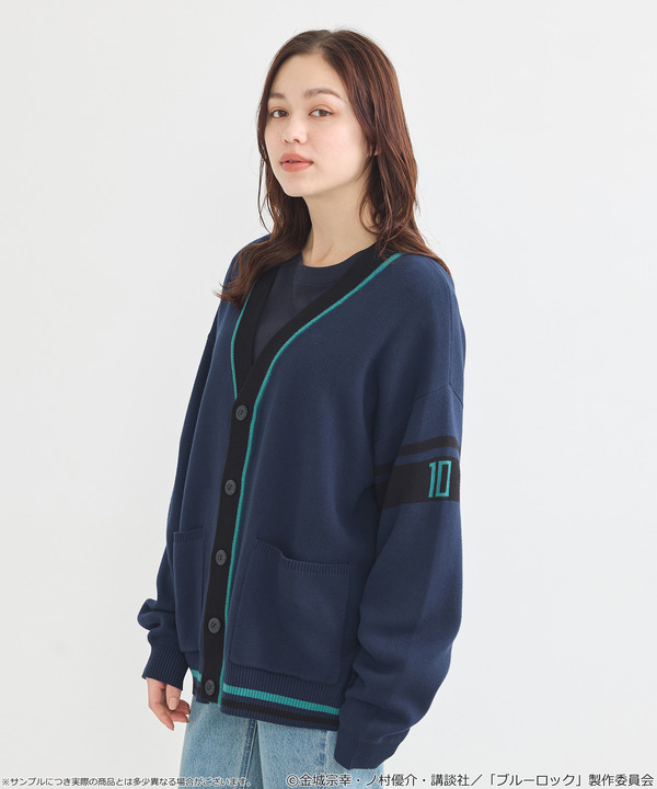 TVアニメ『ブルーロック』× earth music＆ecology Japan Label「ニットカーディガン 糸師 凛 モデル＜ターコイズブルー＞」