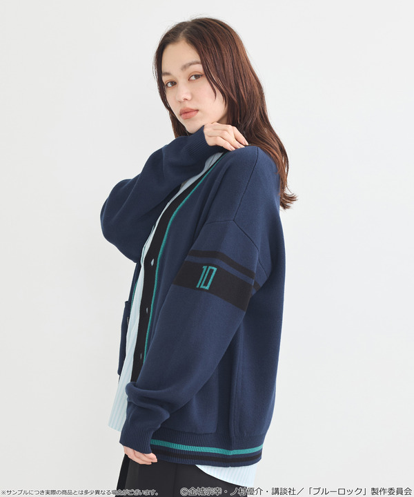 TVアニメ『ブルーロック』× earth music＆ecology Japan Label「ニットカーディガン 糸師 凛 モデル＜ターコイズブルー＞」