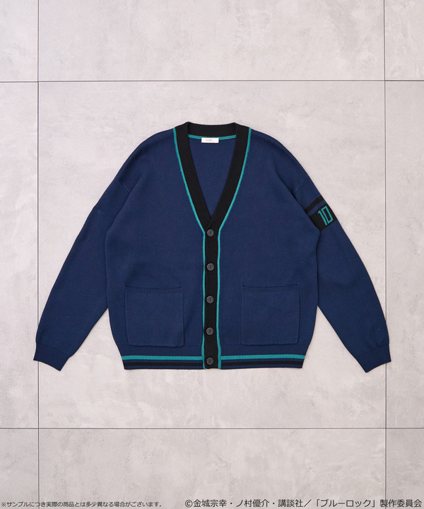 TVアニメ『ブルーロック』× earth music＆ecology Japan Label「ニットカーディガン 糸師 凛 モデル＜ターコイズブルー＞」