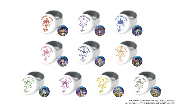 TVアニメ『名探偵コナン』「缶バッジ付きプチ缶ケース」（C）青山剛昌／小学館・読売テレビ・TMS 1996