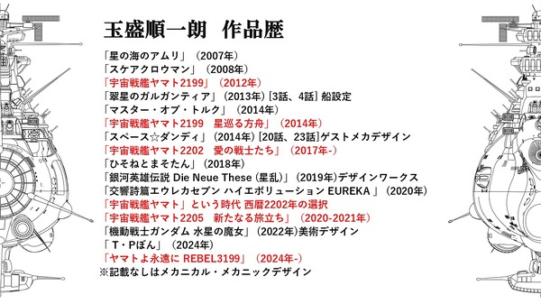 『ヤマトよ永遠に REBEL3199 第三章 群青のアステロイド』ヤマトーク付き上映会「第2弾“メカデザイン篇”」スライド（C）西﨑義展／宇宙戦艦ヤマト3199製作委員会