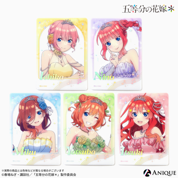 TVアニメ『五等分の花嫁＊』【クインテット】箔押しクリアフォトカード（C）春場ねぎ・講談社／「五等分の花嫁＊」製作委員会
