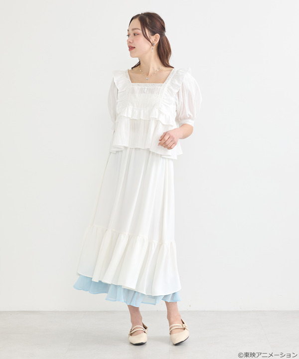 『ふたりはプリキュア』× earth music＆ecology Japan Label「ふたりはプリキュア レイヤードスカート」（C）東映アニメーション