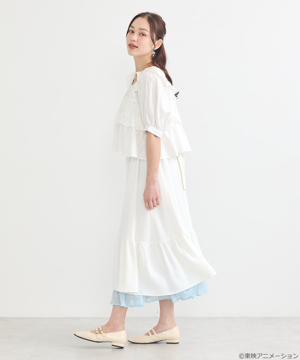 『ふたりはプリキュア』× earth music＆ecology Japan Label「ふたりはプリキュア レイヤードスカート」（C）東映アニメーション