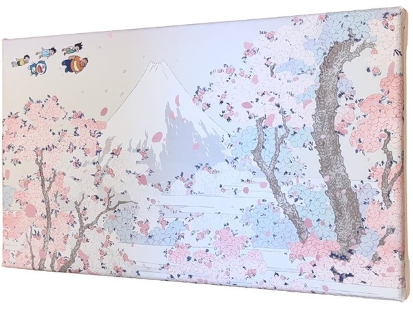 『映画ドラえもん のび太の絵世界物語』 名画ファブリックボード「桜花に富士図」（C）藤子プロ・小学館・テレビ朝日・シンエイ・ADK 2025