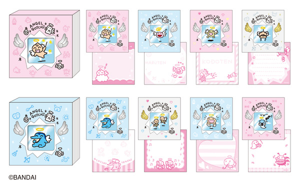 「てんしっちのたまごっち」文具雑貨シリーズの「窓付スクエアメモ」（C）BANDAI