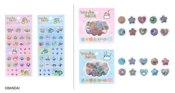 「てんしっちのたまごっち」文具雑貨シリーズの「タイルシール」「おはじき風シール」（C）BANDAI