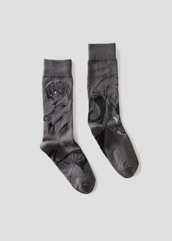 『DEATH NOTE』×グラニフ「月＆L｜ロングソックス」（C）大場つぐみ・小畑健／集英社