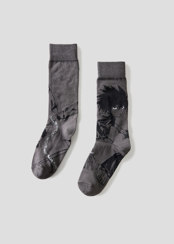 『DEATH NOTE』×グラニフ「月＆L｜ロングソックス」（C）大場つぐみ・小畑健／集英社