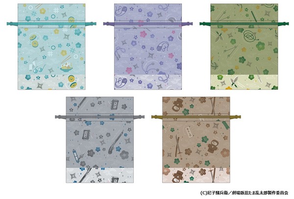 『劇場版 忍たま乱太郎 ドクタケ忍者隊最強の軍師』シースルー巾着 各1,540円（税込）（C）尼子騒兵衛／劇場版忍たま乱太郎製作委員会