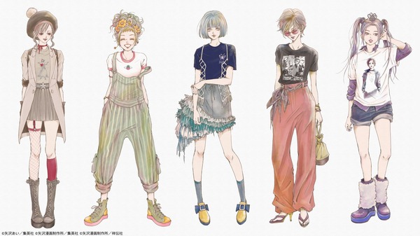 UT「矢沢あいコレクション」矢沢あい描き下ろしコーディネートイラスト