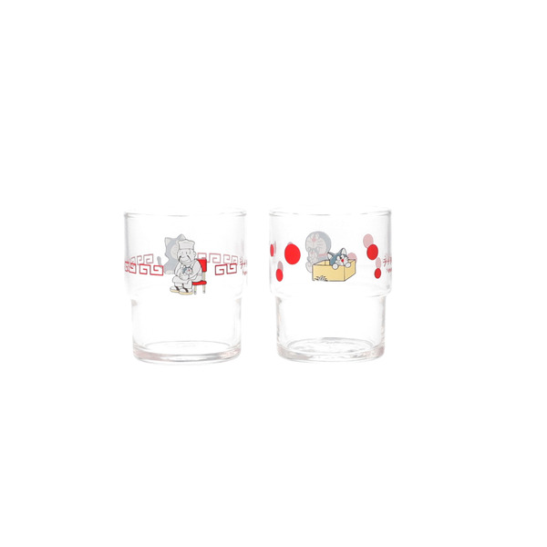 ドラえもん未来デパートオリジナル カムカムキャットフードを食べた猫 ラーメン富士のグラスセット