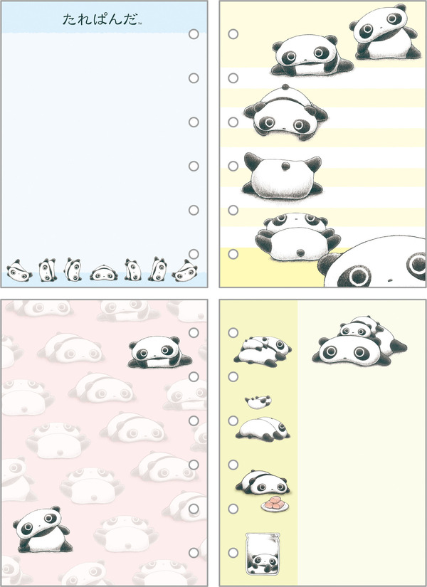 「6 穴シールノート たれぱんだ」（C）2025 SAN-X CO., LTD. ALL RIGHTS RESERVED.