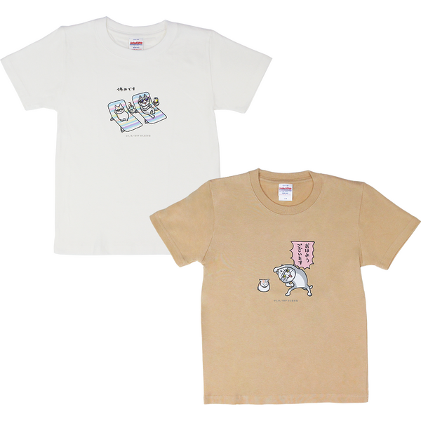 TVアニメ『夏目友人帳』ニャンコ先生×仕事猫「ちょこっとセレクト キッズTシャツ」デザイン5種（C）緑川ゆき・白泉社/「夏目友人帳」製作委員会（C）くまみね工房