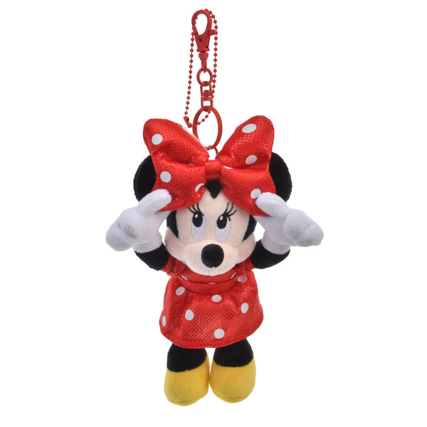 ディズニーストア「ミニー ぬいぐるみキーホルダー・キーチェーン MINNIE’S DOT RIBBON」（C）Disney