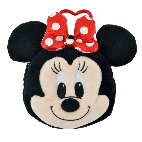 ディズニーストア「ミニー ポーチ カラビナ付き フェイス MINNIE’S DOT RIBBON」（C）Disney