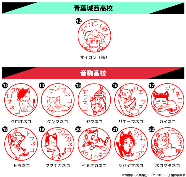 「アニメ『ハイキュー!!』はんこコレクション アニマルモチーフネームペン」