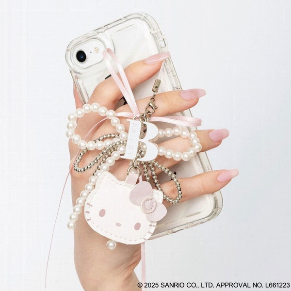 『HELLO KITTY × BRILMY いつでもササッとお直しできる ミラー付きビーズストラップ BOOK PALE PINK ver.』