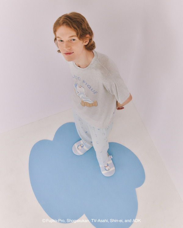 【ドラえもん】【メンズ】ワンポイントTシャツ、【ドラえもん】【メンズ】総柄ロングパンツ