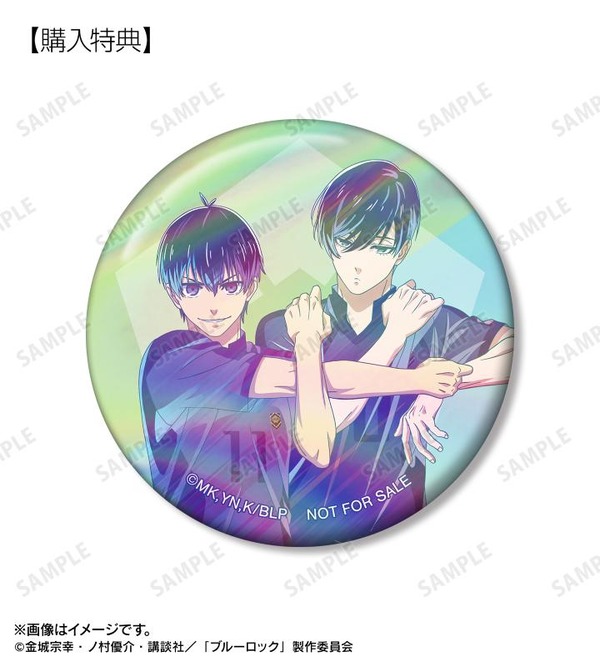 描き下ろし 潔&凛 試合前の準備中ver. Ani-Art clear label オーロラ缶バッジ AMNIBUS限定特典