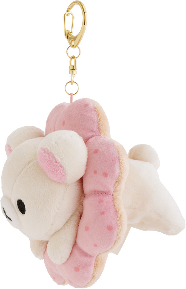 リラックマ×ミスタードーナツ「ぶらさげぬいぐるみ　コリラックマ（ポン・デ・ストロベリー）」（C）MISDO 25（C）SAN-X