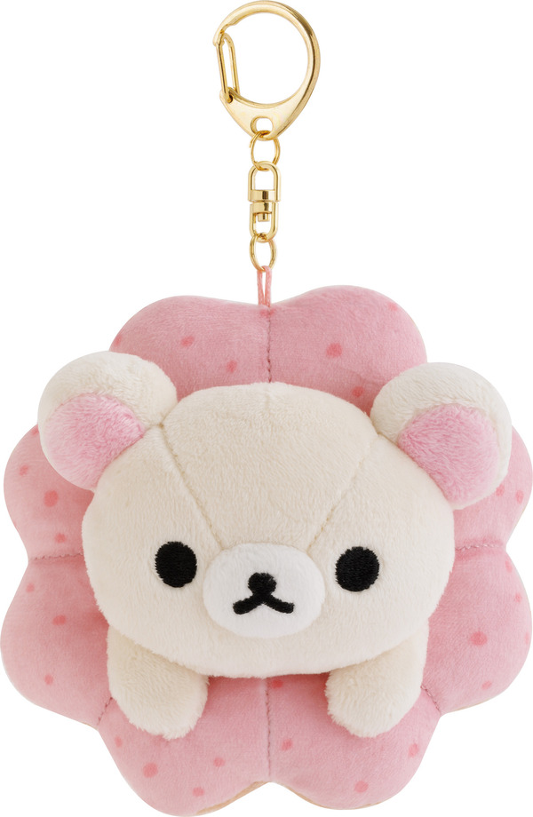 リラックマ×ミスタードーナツ「ぶらさげぬいぐるみ　コリラックマ（ポン・デ・ストロベリー）」（C）MISDO 25（C）SAN-X