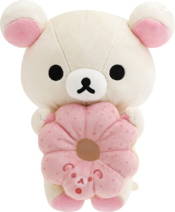 リラックマ×ミスタードーナツ「ドーナツまくまくぬいぐるみ　コリラックマ（ポン・デ・ストロベリー）」（C）MISDO 25（C）SAN-X