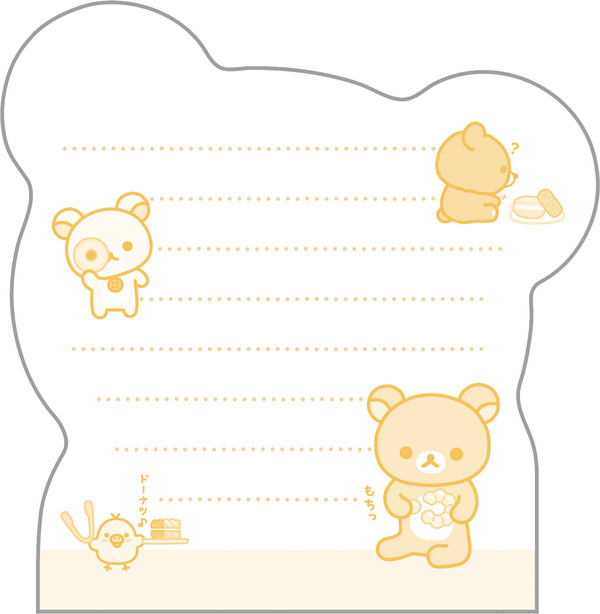 リラックマ×ミスタードーナツ「ダイカットクロスメモ」うら（C）MISDO 25（C）SAN-X