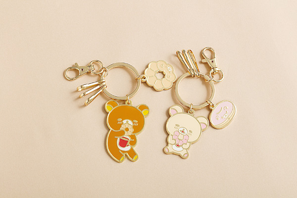 リラックマ×ミスタードーナツ「キーホルダー」3連キーフック付き（C）MISDO 25（C）SAN-X