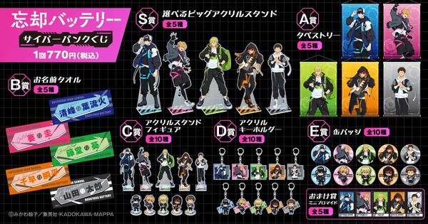 忘却バッテリー サイバーパンクくじ 賞品ラインナップ