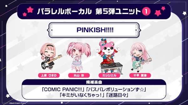 パラレルボーカル第5弾ユニットのメンバーと候補楽曲を発表！