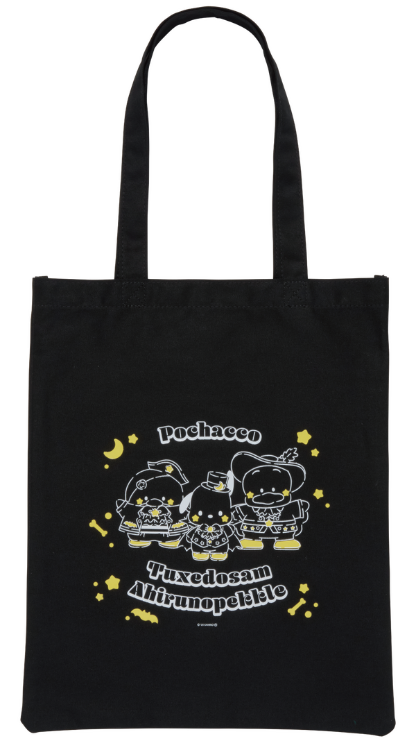 Happyくじ「Sanrio characters Halloween 2025」トートバッグ賞：ポチャッコ あひるのペックル タキシードサム（C）2025 SANRIO CO., LTD. APPROVAL NO. E25080701
