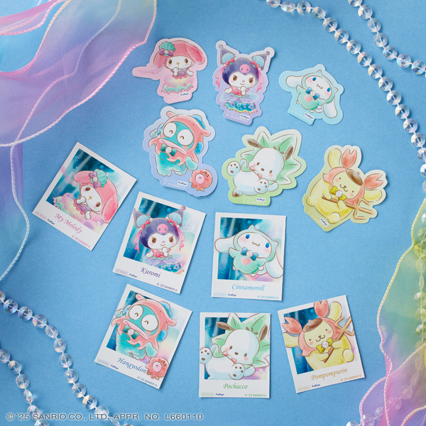 「ナムコdeハロウィン2025～マーメイドファンタジー」500円投入特典のオリジナルステッカー（C）'25 SANRIO CO., LTD. APPR. NO. L660110